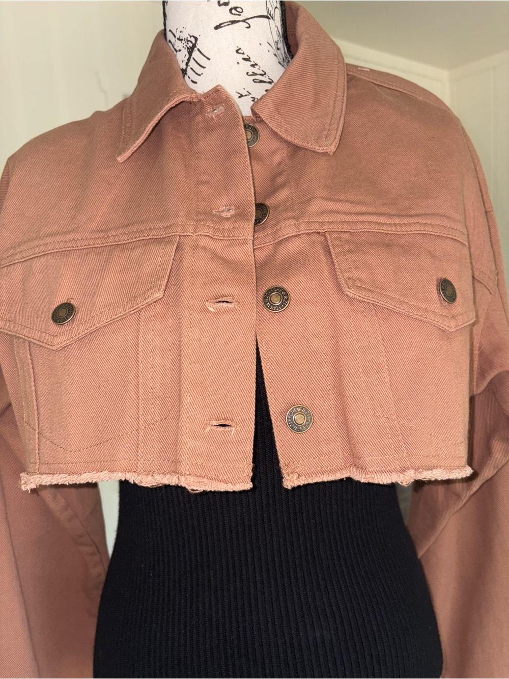 Forever 21 Cropped Rosewood Denim Jacket
Size XS